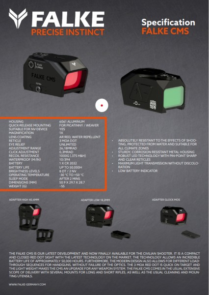 FALKE red dot sight CMS | 3 MOA