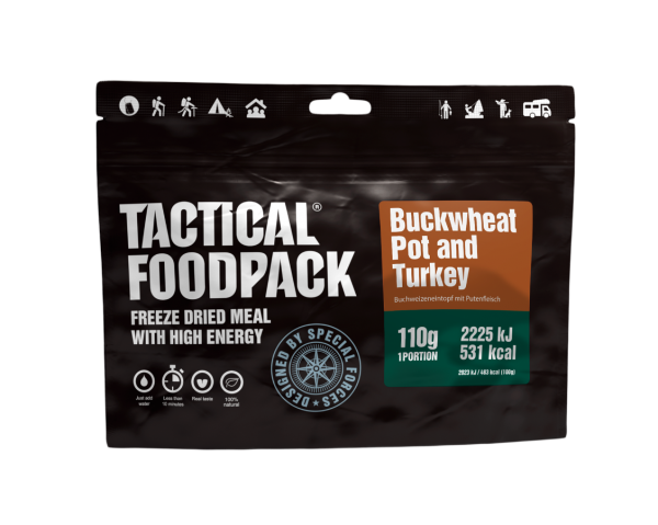 Tactical Foodpack Outdoor Nahrung Buchweizeneintopf mit Putenfleisch