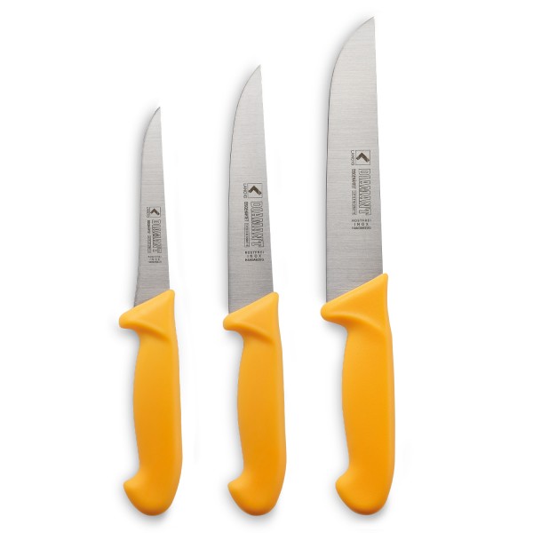 LANDIG three-piece triturating knife set | yellow